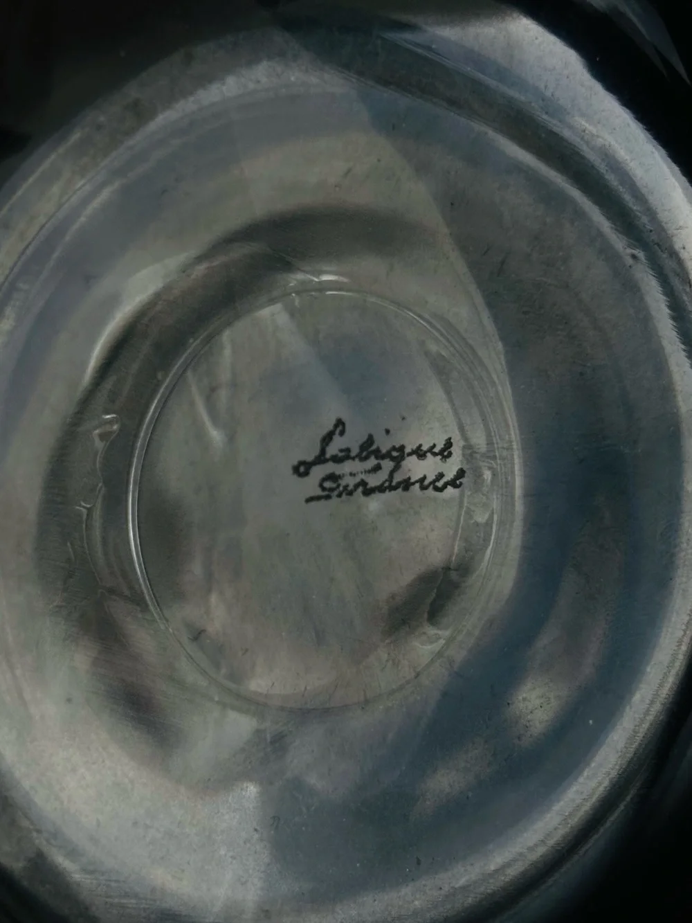 Signed Lalique Frosted Crystal Swan Pair Accent